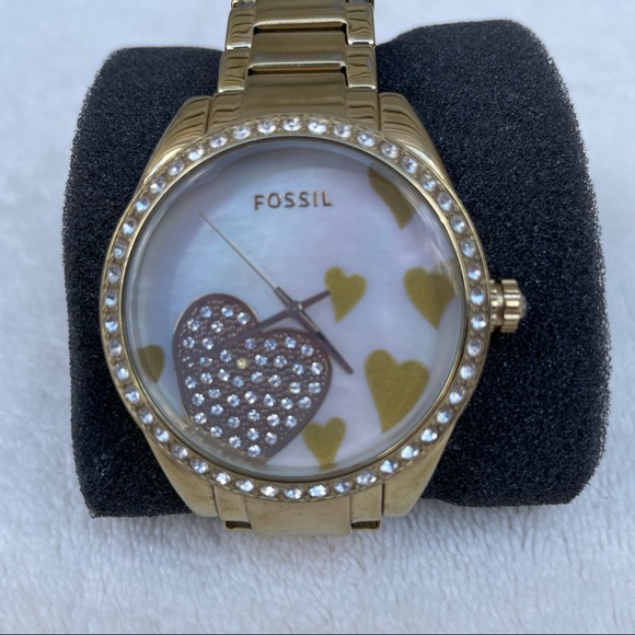 Authentic Fossil hand watch hearts and diamonds - Picture 2 of 10